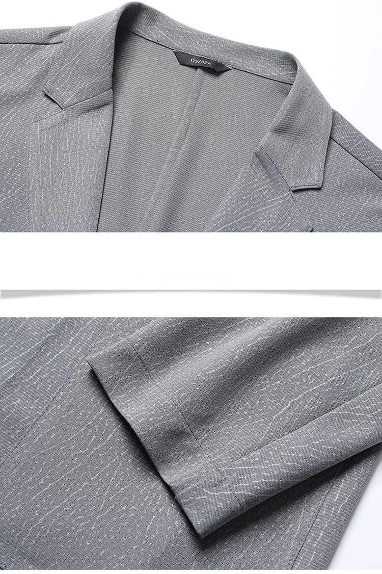 Hgvcfcv Thin Men Blazer Ice Silk Breathable Stretch Casual Suit Plus Size Suit Jacket Lightweight Blazers