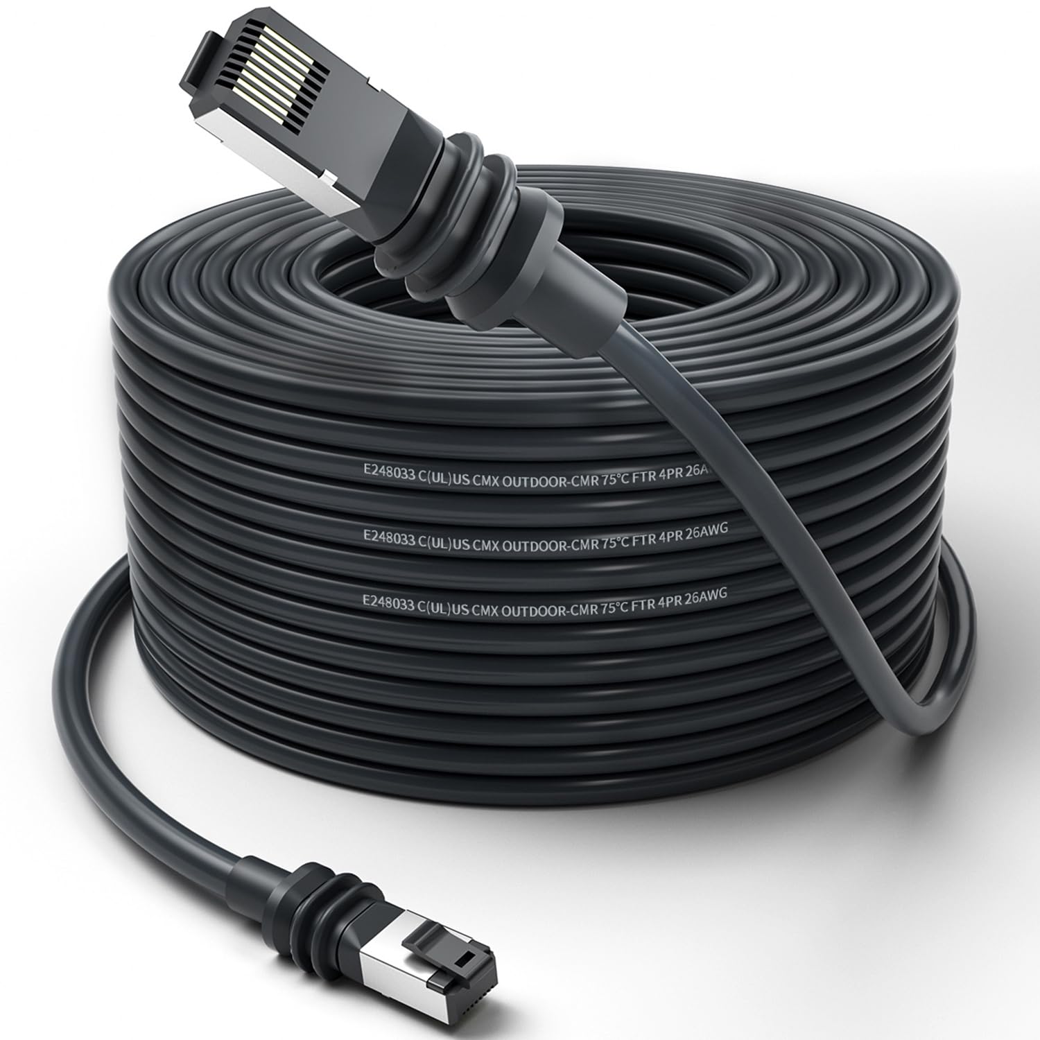 Starlink Cable 100FT 32.8/50/100/125/150/200FT Outdoor Waterproof Replacement Cable,26AWG 2000Mbps High Speed CAT6 Cable for Starlink V3 (100FT)