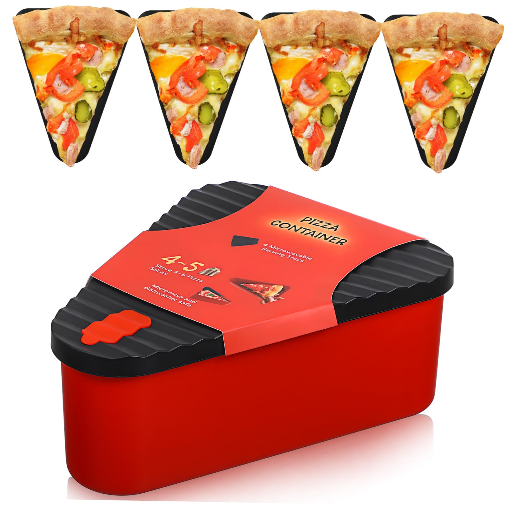 CIYODO Large Pizza Leftover Box Pizza Storage Holder Food Storage Containers Sealing Lid Sandwiches Fruit