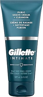 Gillette Intimate 2 in 1 Pubic Shave Cream + Cleanser, Gentle Formula, Formulated for Pubic Hair & Skin, with Aloe, Paraben Free (177 ml)