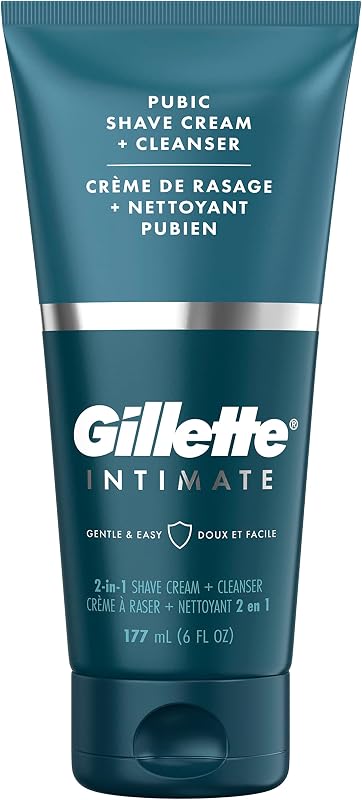Creme de barbear e limpador 2 em 1 Gillette Intimate com aloe vera, 177 mL