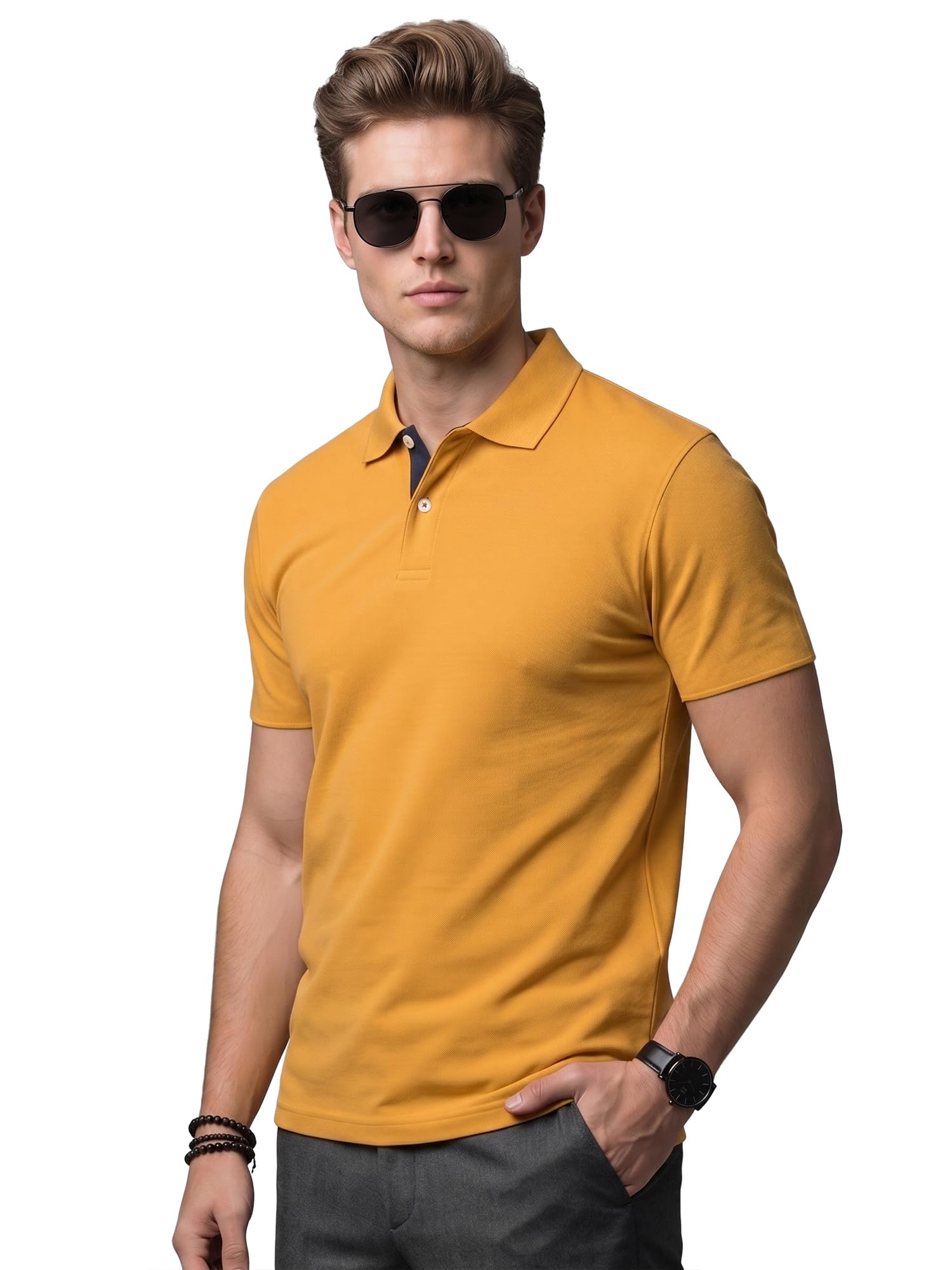 xenovaurban Men's Dry Fit Solid Polo Tshirt with Collar | Regular fit | Breathable and Soft Feel T-Shirt for Man - POMA-ALT-PLN-PAR-picture-33