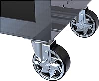 Vista 6 de Carro de herramientas rodante de 4 cajones, caja de herramientas con ruedas y parte superior de madera, carrito de almacenamiento de herramientas