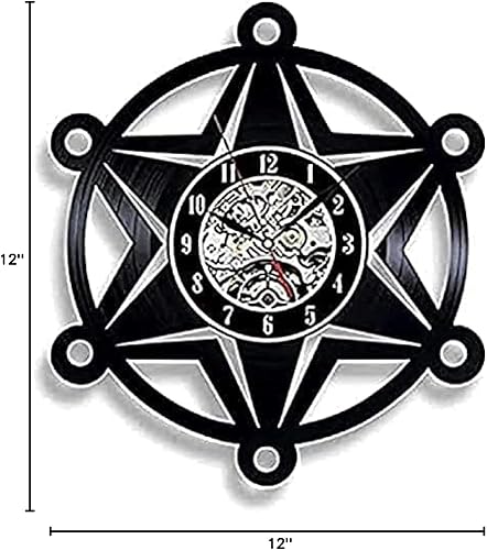 Miniatura 8 de Dormitorio Handmade Solutions - Reloj de pared con diseño de sheriff adjunto, disco de vinilo, regalo del departamento de policía