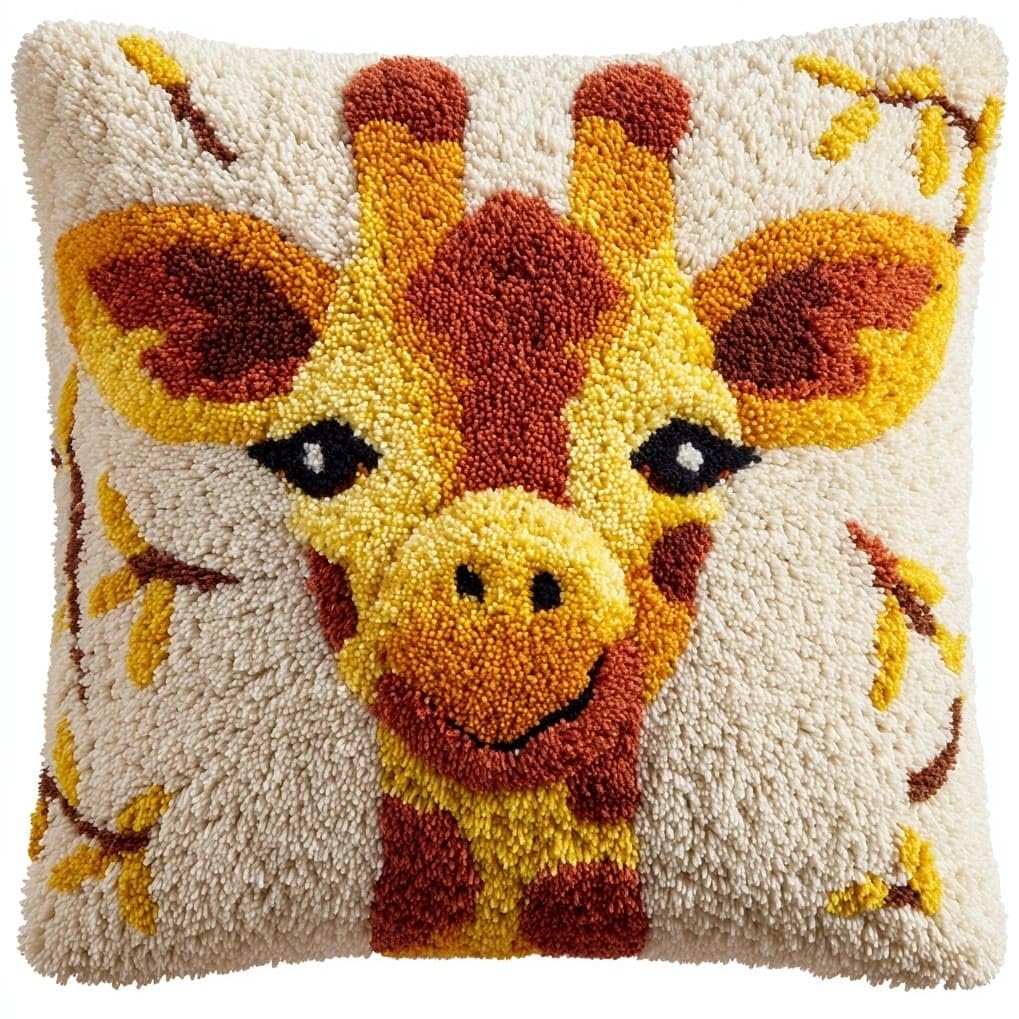 AxiangziK Latch Hook Pillow Kits for Beginners,Cartoon Giraffe