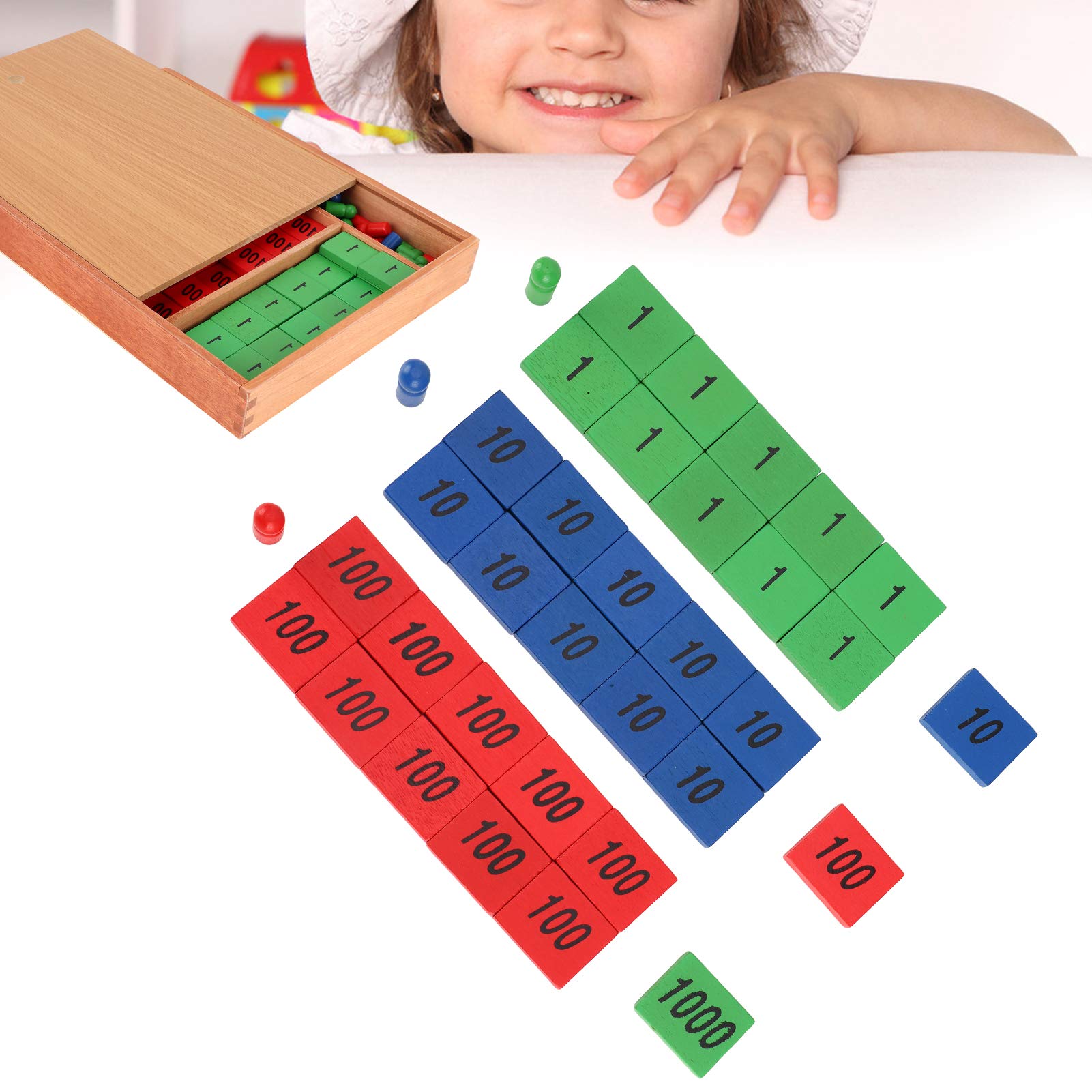 Juego Educativo de Madera de Sellos para Bebés para el Aprendizaje de la Primera Infancia, Juguetes de Matemáticas Preescolares para Niños, 8,5 X 1,4 X 11,3 Pulgadas