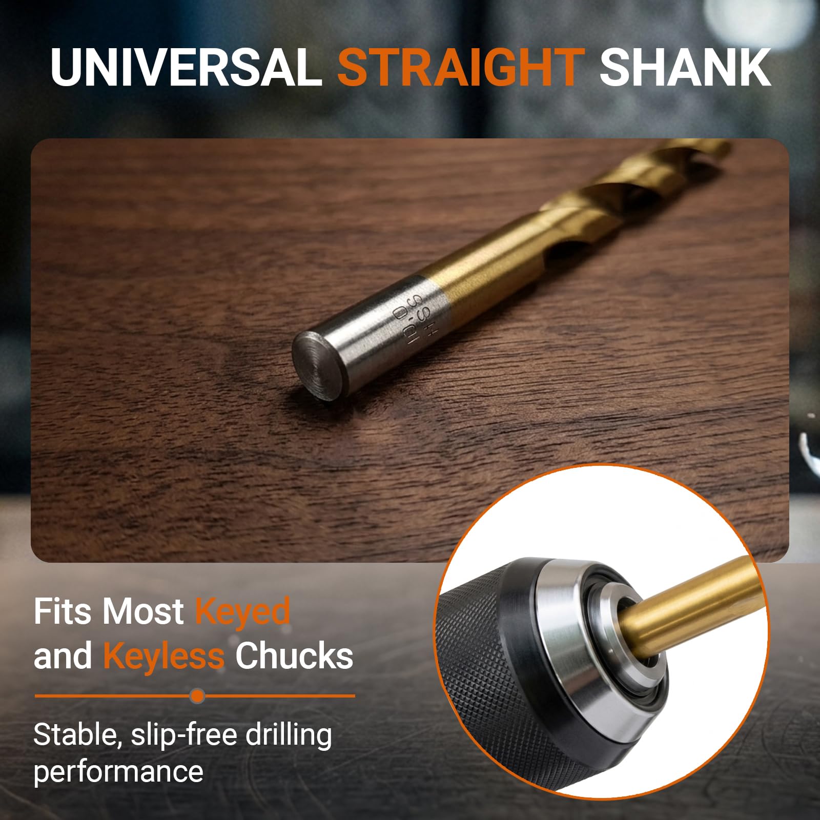 Brad Point - Juego de 19 brocas helicoidales para madera, tamaño métrico de 1 mm a 10 mm por 0,5 mm, en caja de índice de metal, acero de alta velocidad recubierto de titanio, para carpintería