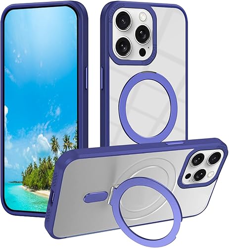 Funda compatible con iPhone 13 Pro Max con soporte invisible magnético transparente, funda para iPhone 13 Pro Max, compatible con carga inalámbrica,