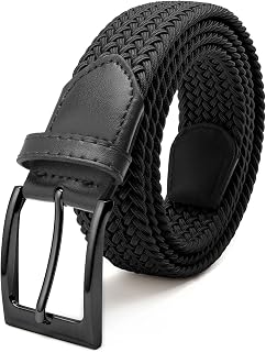 Elastic Braided Stretch Mens Golf Casual Jeans Belts Woven 1 3/8" Nylon Work Belts for Men Pants Shorts