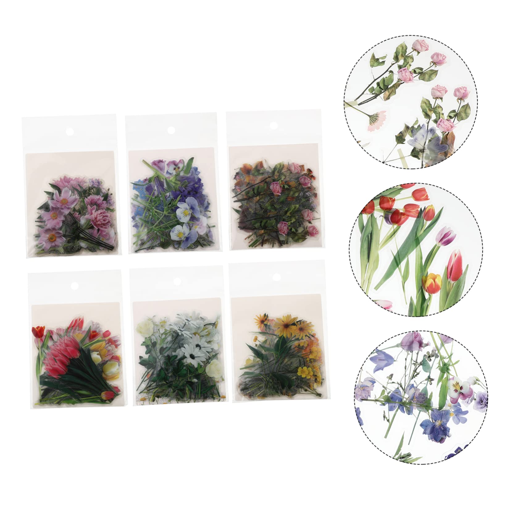 ARTIBETTER 2 Series Pegatinas Scrapbooking De Flores Autoadhesivas Decorativas Para Álbumes Cuadernos Y Estacionario Para Diy Y De 240 Piezas*2