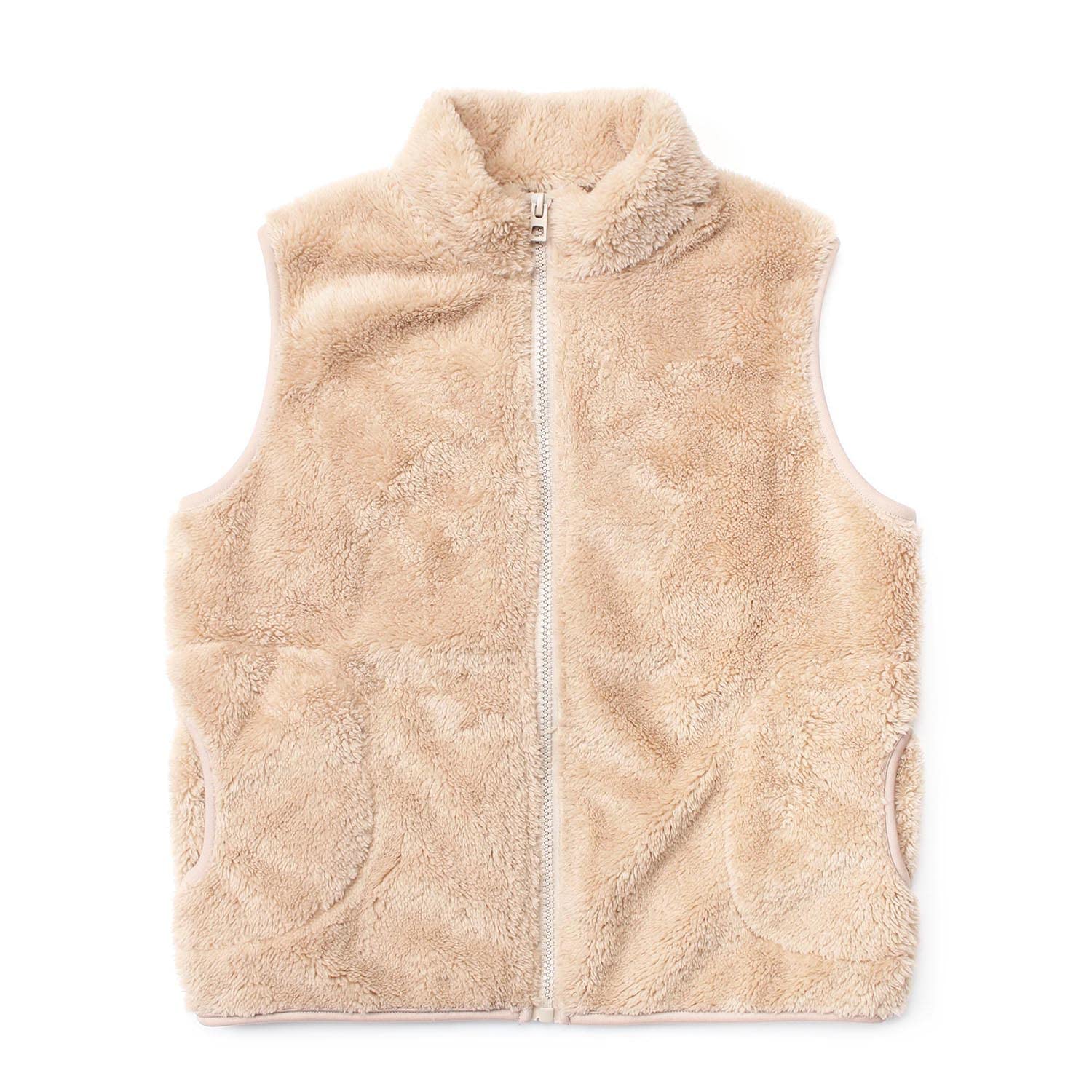 JESKIDS Girls' Boys Sherpa Fleece Vest Outwear Lightweight Solid Color Cute Jacket with Pockets 2-11 Years