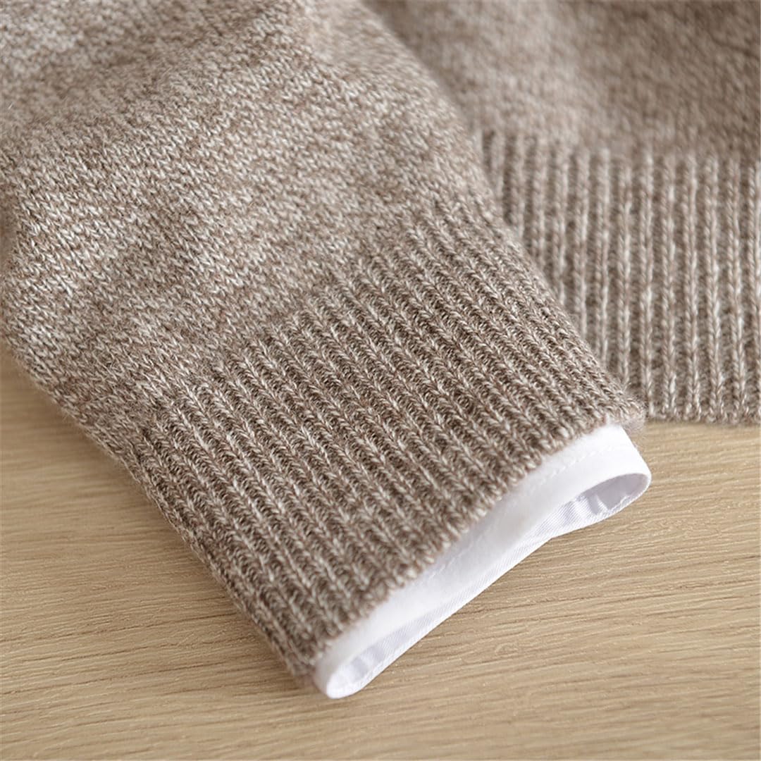Maglione da uomo con scollo a V in cashmere con risvolto e bottoni maglione in cashmere di mezza età