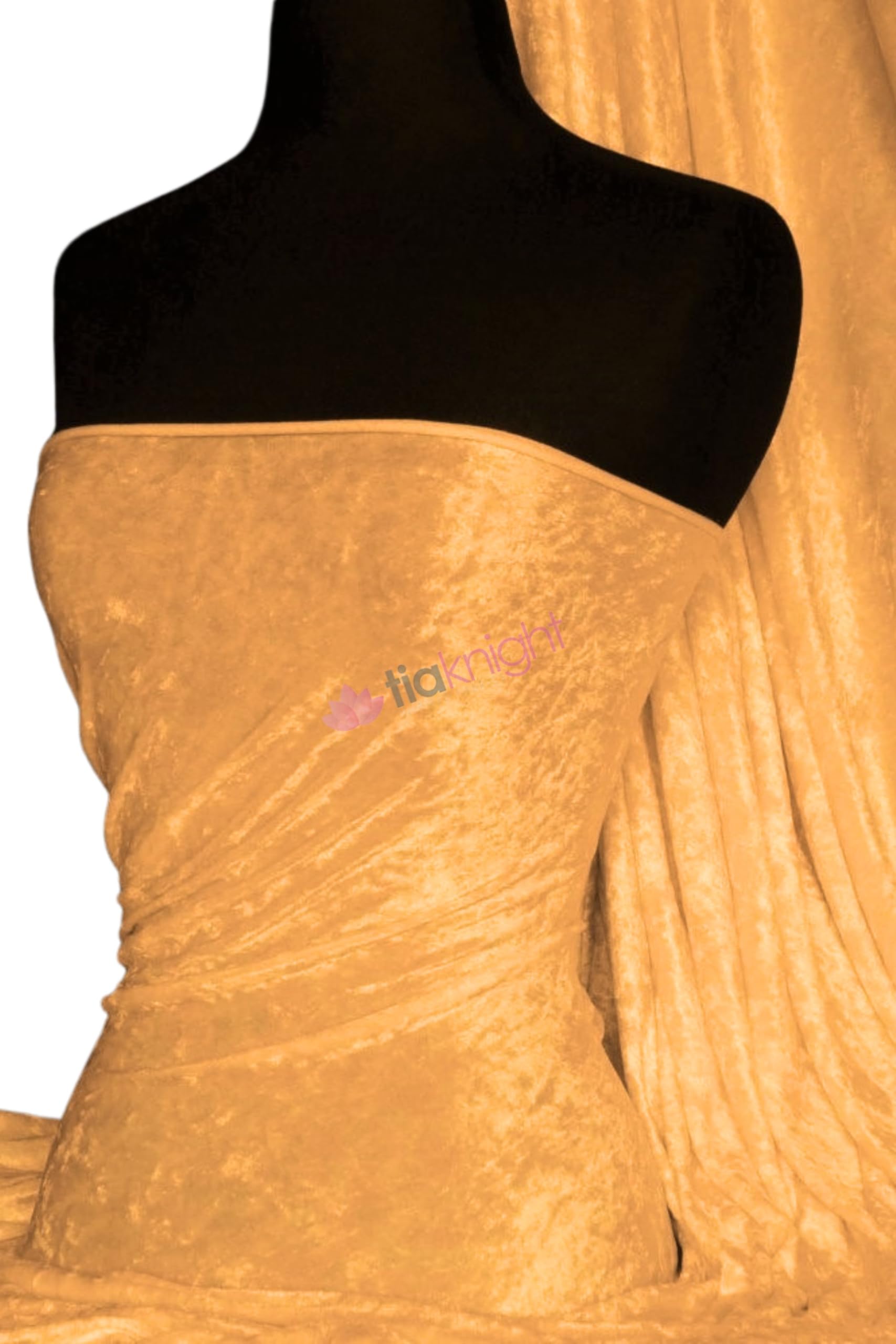 Tia Knight Inspired Fabrics Maize Crushed Velvet Stretch Material | Soft Furnishing, Craft Velour & Dressmaking Fabric | Same Day Dispatch | Sold By The Metre | By Tia Knight Q156 (Maize)