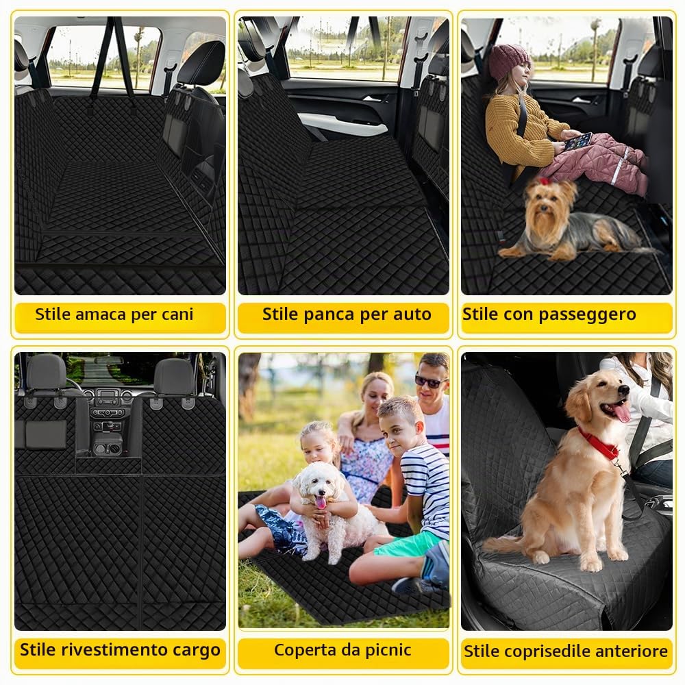 Vailge - Coprisedile per auto per sedile posteriore, 6 in 1, per cani, design ad amaca, 100% impermeabile, compatibile con sedili divisi 60/40, finestrella in rete, antiscivolo e antigraffio, standard