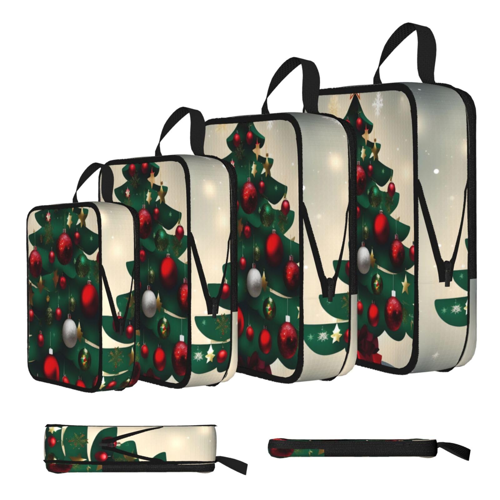 Sxzvvbn Black Christmas Gift Tree Compression Packing Cubes 4 Piece Set