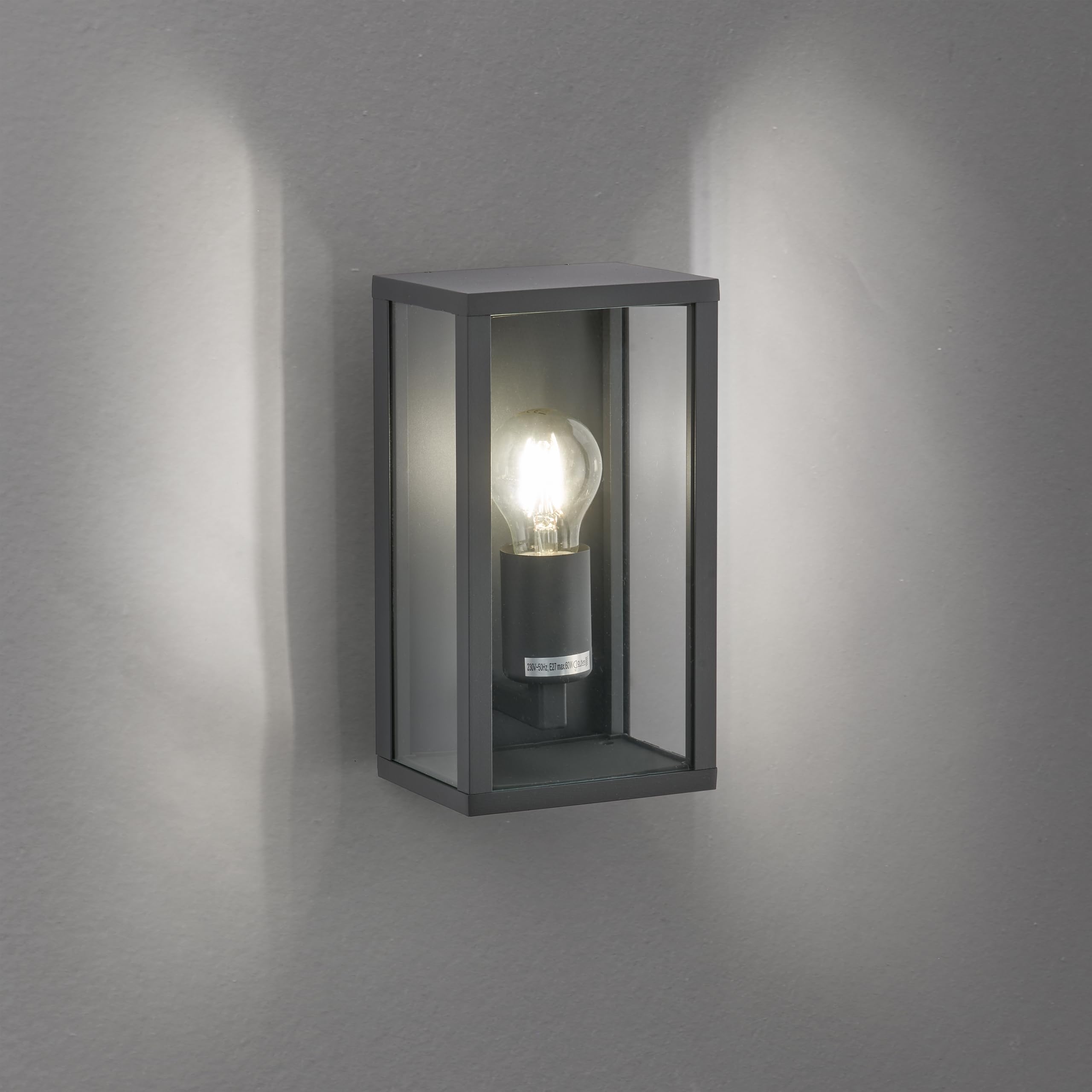 Trio Leuchten Außen Wandleuchte Garonne 201860142, Aluminium Druckguss Anthrazit, exkl. 1x E27, Schwarz