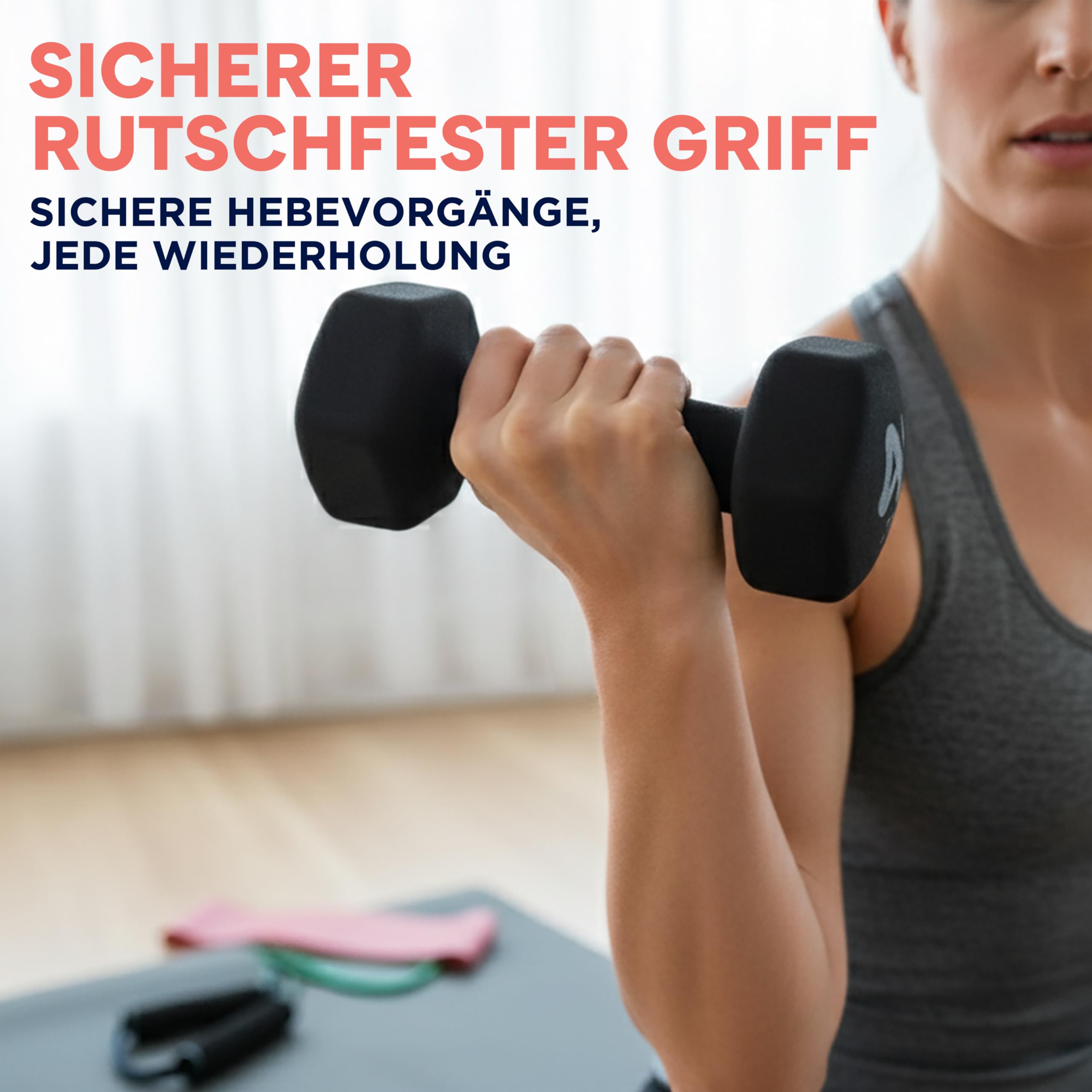 SQUATZ Neopren Hantelset Mit Ständer 14,5 kg Kurzhanteln 3 Paar – Hanteln Set Frauen Für Home Gym Krafttraining Pilates Yoga Mit Rutschfestem Griff