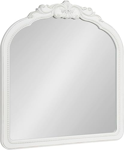 Miniatura 1 de Kate and Laurel Jenelle - Espejo de pared barroco tradicional arqueado, 28 x 30 pulgadas, blanco, espejo de arco vintage envejecido de inspiración