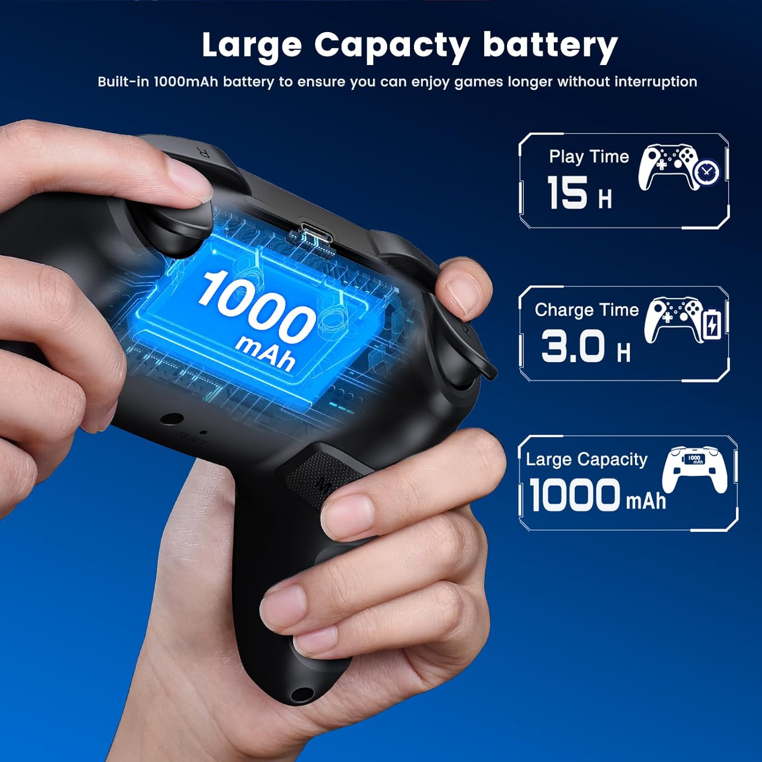 Wireless Switch Controller for Switch/Lite/OLED/Swicth 2 Controller, Switch Controller Joysticks Work with iOS/Android/PC-Switch 2 Pro TURBO Controller with Wake-up Programmable (Upgraded Vision) (Classic & Hoder) - Image 9