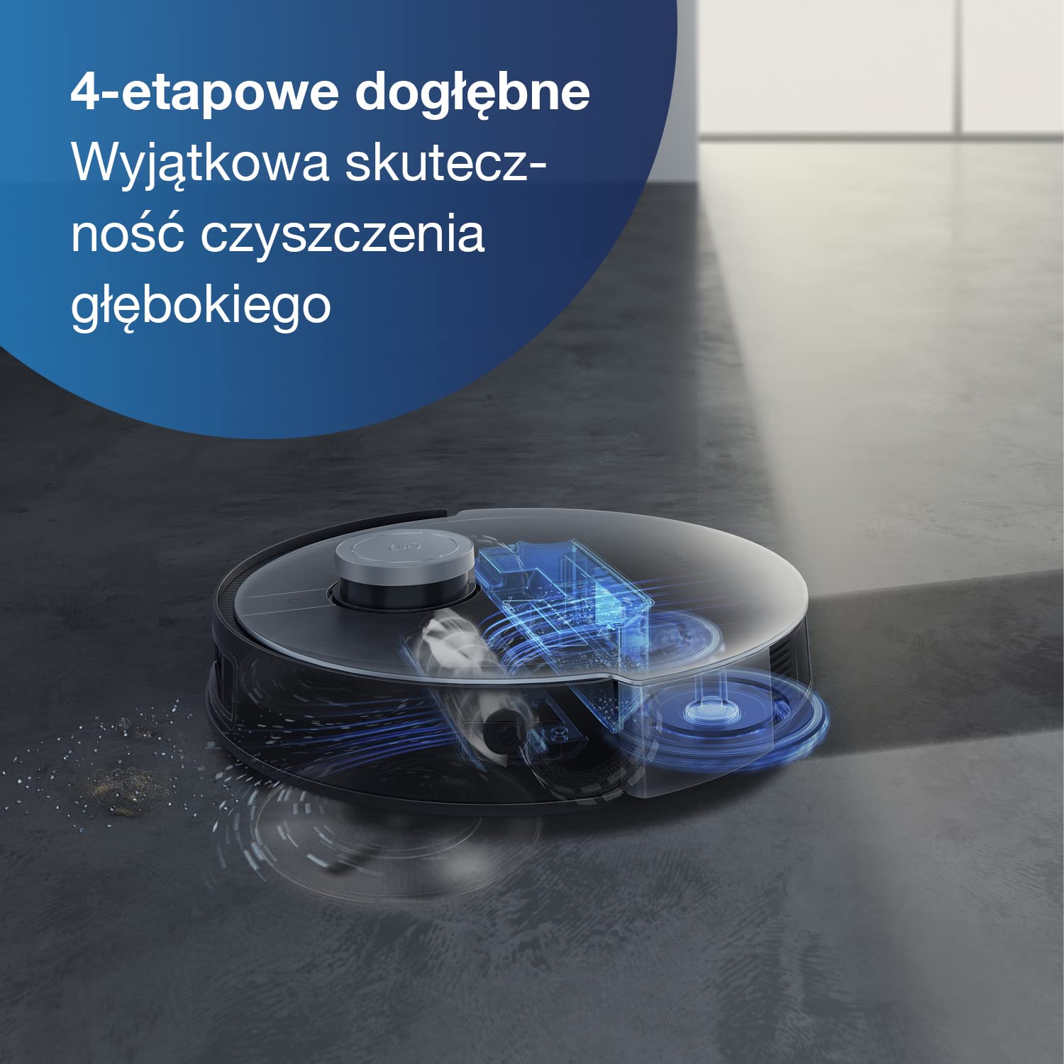 ECOVACS DEEBOT X1 OMNI, odkurzacz automatyczny z funkcją mopowania i wielofunkcyjną stacją czyszczącą (automatyczne samooczyszczanie), siła ssania 5000pa, funkcja unikania przeszkód 3D, bat. na 260min