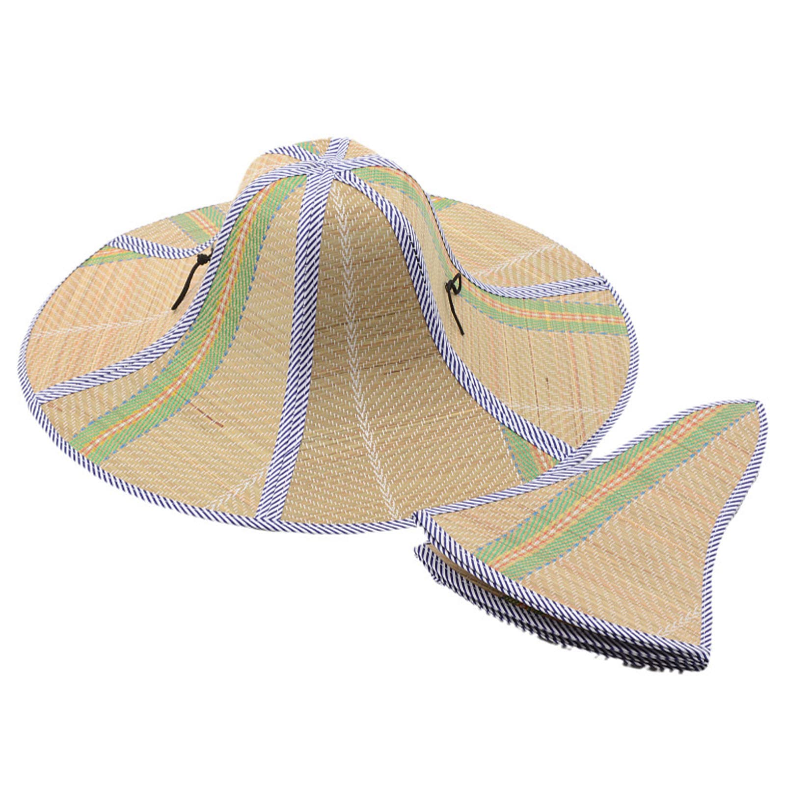 Stronrive Sombreros De Paja Plegables - Sombreros De Paja Para El Sol, Sombreros De Paja Para La Playa Para Mujeres Y Hombres, Sombreros De Paja Para La Pesca Al Aire Libre Con Cuerda A Prueba De Viento