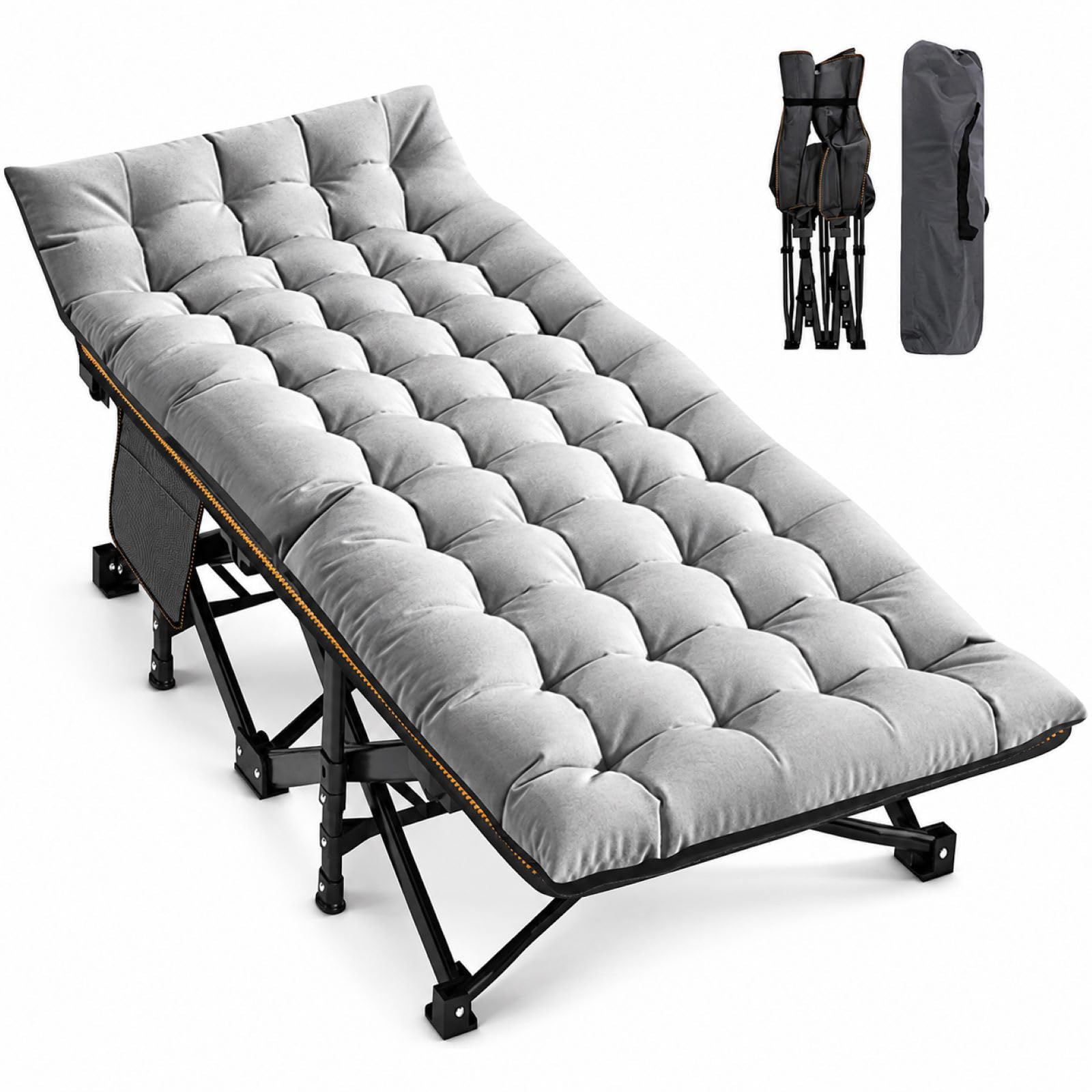 LILYPELLE Folding Camping Cot, Extra Wide Heavy Duty Sleeping Cots