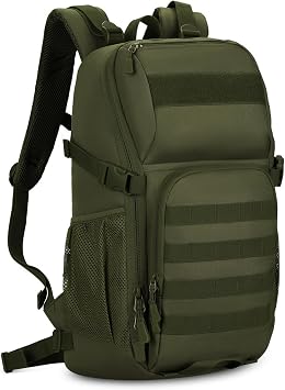 HUNTVP Tactical Backpack Military MOLLE Backpack Hunting Rucksack Gear Assault Pack 25L WR (Army Green)