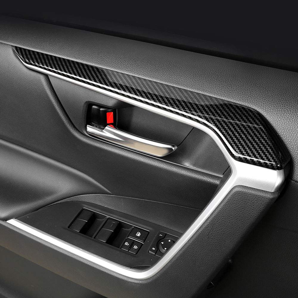 XITER 4-Piece ABS Carbon Fiber Door Handle Bowl Trim Covers For Toyota RAV4 (2019-2025) – Scratch Protection