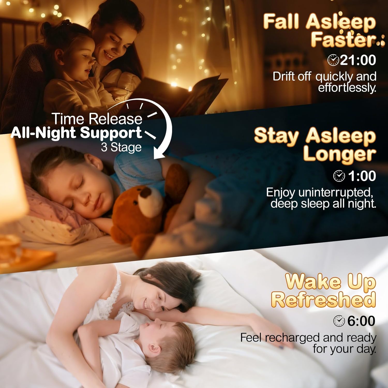 Magnesium Glycinate Gummies for Kids & Adults, 90 Counts No Melatonin Magnesium Gummies for Sleep & Calm, Sugar Free Vegan with Glycine, L-Theanine, B6, D3, Zinc & Omega 3 - Raspberry Flavor - Image 3