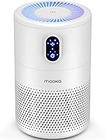 MOOKA B-D02L H13 True HEPA Air Purifier for Large Rooms up to 1076 sq ft - Removes Smoke, Dust, Pollen, Pet Dander, Odors | Quiet 20dB, Night Light