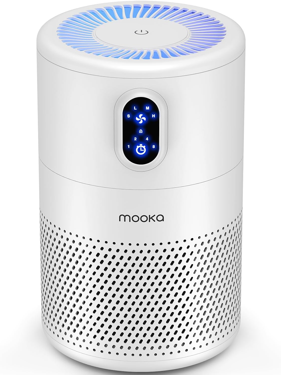 MOOKA Air Purifier for Home Large Room up to 430ftÃ‚², H13 True HEPA Air Filter Cleaner, Odor Eliminator, Remove 99.97% Allergies Smoke Dust Mold Pollen Pet Dander, Night Light(Available for California)