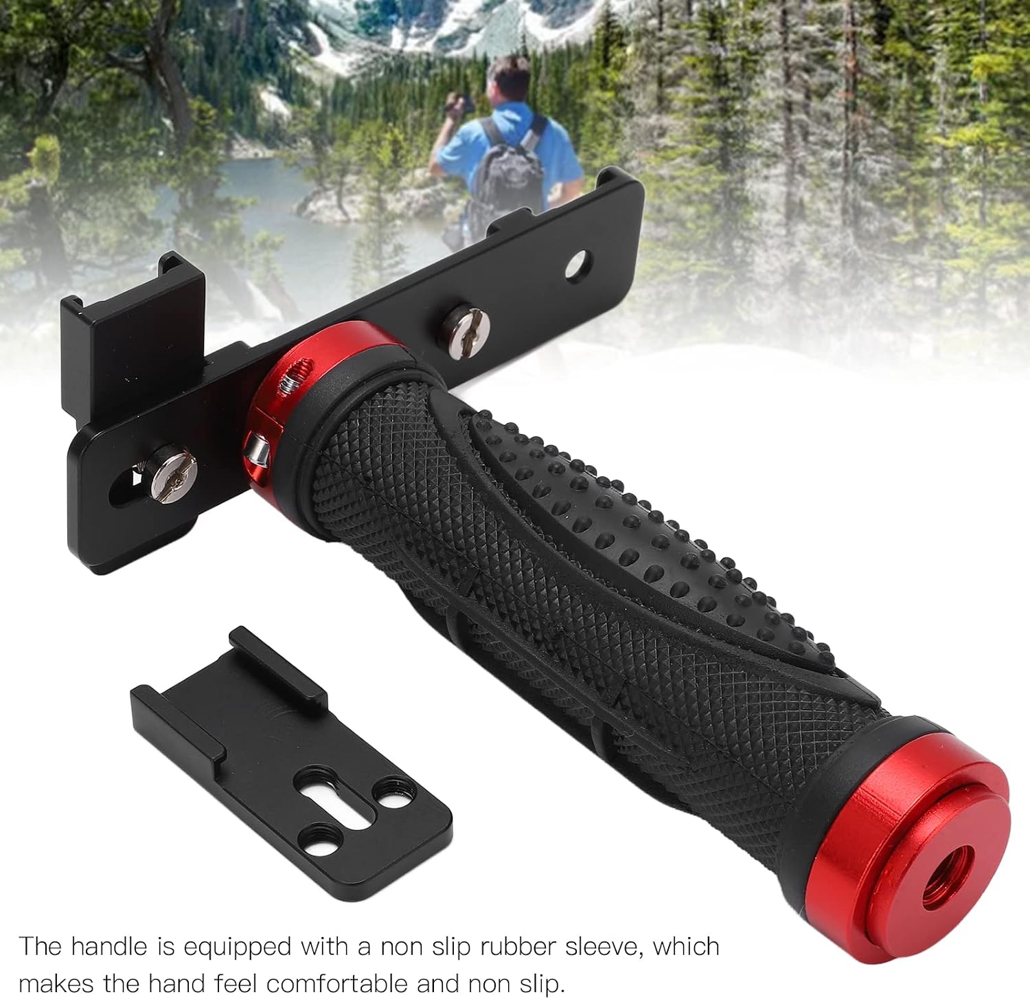 1/4 Inch Handle Grip Stabilizer Holder Stand Professional Handheld Tripod for Action Camera LED Video Light Smartphone Universal Alloy Material