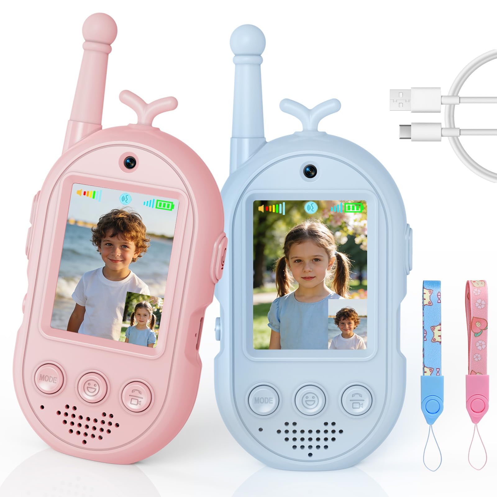 Video Walkie Talkies Voor Kinderen – 2-pack Oplaadbare Speelgoed Walkietalkies Met Camera Voor Peuters En Kinderen 3 12 Jaar Binnen Buiten Kamperen En Verjaardagscadeau Roze Video Walkie Talkies Voor Kinderen – 2-pack Oplaadbare Speelgoed Walkietalkies Met Camera Voor Peuters En Kinderen 3 12 Jaar Binnen Buiten Kamperen En Verjaardagscadeau Roze