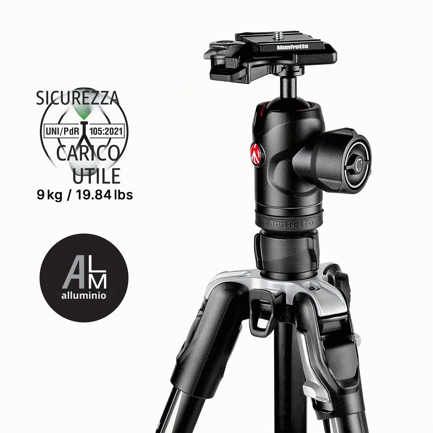 Manfrotto Befree Advanced Kit Treppiede per Fotocamera, in Alluminio, Chiusura Twist, Kit Treppiede da Viaggio Portatile e Compatto con Testa a Sfera, per Reflex, Mirrorless, Accessori Fotografici