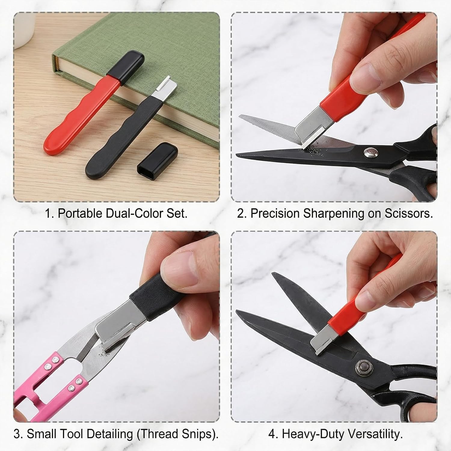 4 Pcs Garden Tool Sharpener, Scissor Sharpener, Tungsten Carbide