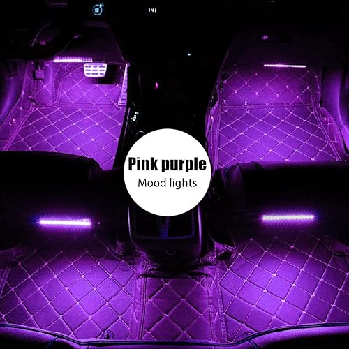 Miniatura 5 de HIPOPY Luces LED de ambiente para automóvil, lámpara decorativa interior con enchufe adaptador de cigarrillos, luz nocturna ambiental debajo del