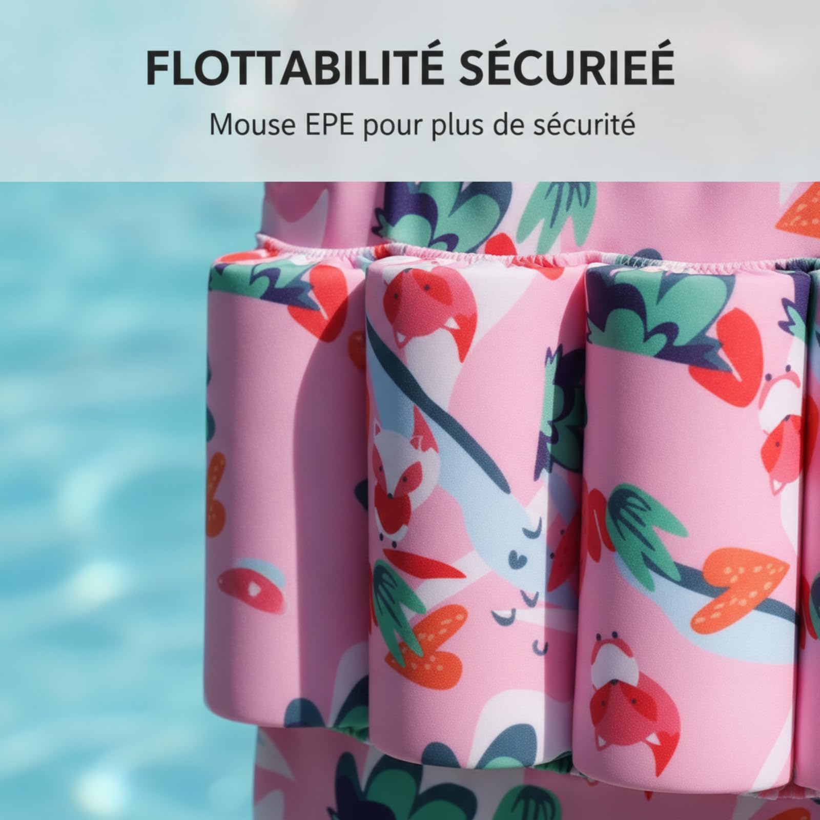 Maillot De Bain GarçOns Et Filles, Plage Anti Noyade Maillot De Bain Flottant Bebe Enfant avec Flotteur Une PièCe BouéE IntéGré BéBé GarçOn Filles Flotteurs Ajustables pour Natation DéButant Enfants