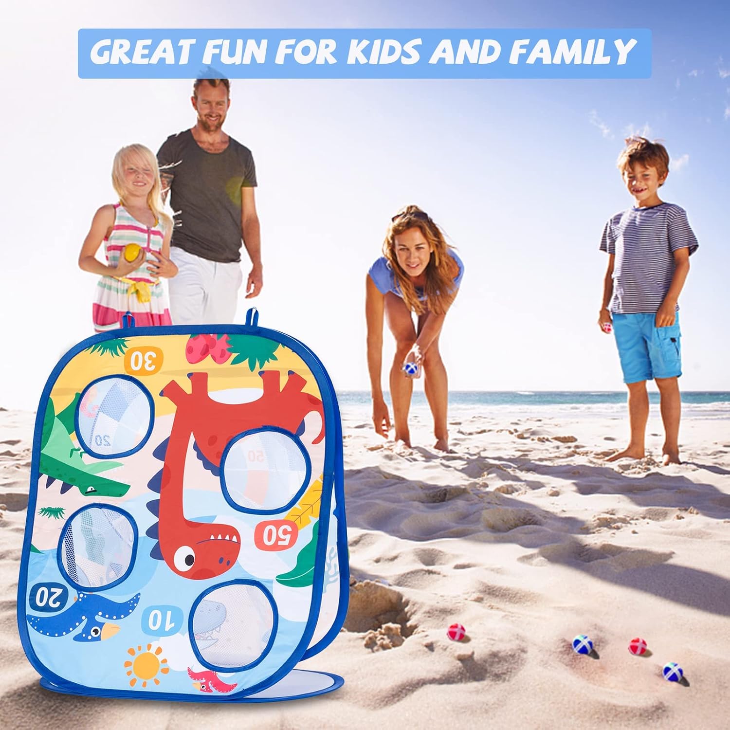 Tismell 3 in 1 Bean Bag Toss Game Set for Boy Girl Indoor Outdoor Game Cornhole Toy for Kids 3 4 5 6 7 8 9+ Shooting Game Toy for Birthday Christmas Halloween New Year Party Easter Gift : Toys & Games