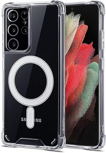 Miniatura 10 de Funda magnética para Samsung Galaxy S21 Fe para MagSafe, a prueba de golpes, funda para Samsung S21 Fe para MagSafe transparentetransparente, funda