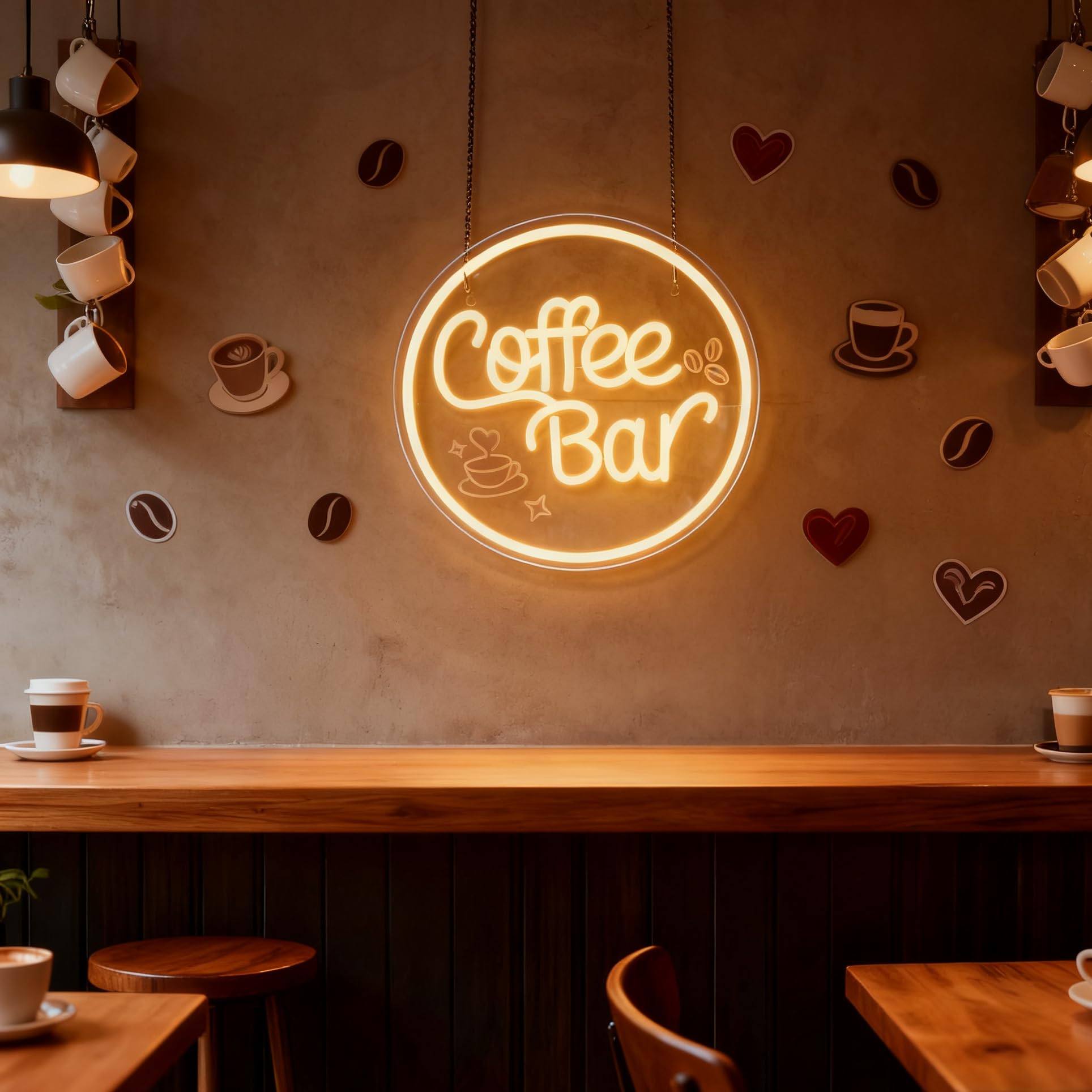 Letrero de neón para decoración de pared de cafetería, letrero de neón regulable para estación de café, negocios, barra de té, restaurantes, decoración de fiesta de cocina, regalos