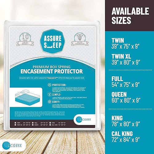 Miniatura 2 de L' COZEE Funda impermeable con somier, protector de colchón con cremallera y protección de doble sellado, tamaño King