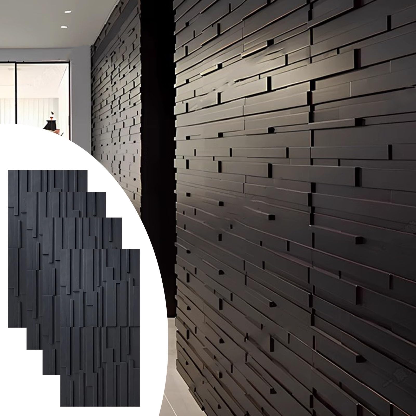 Paneles de pared con efecto ladrillo, paneles de fondo 3D fáciles de instalar para un diseño interior elegante y decoración del hogar