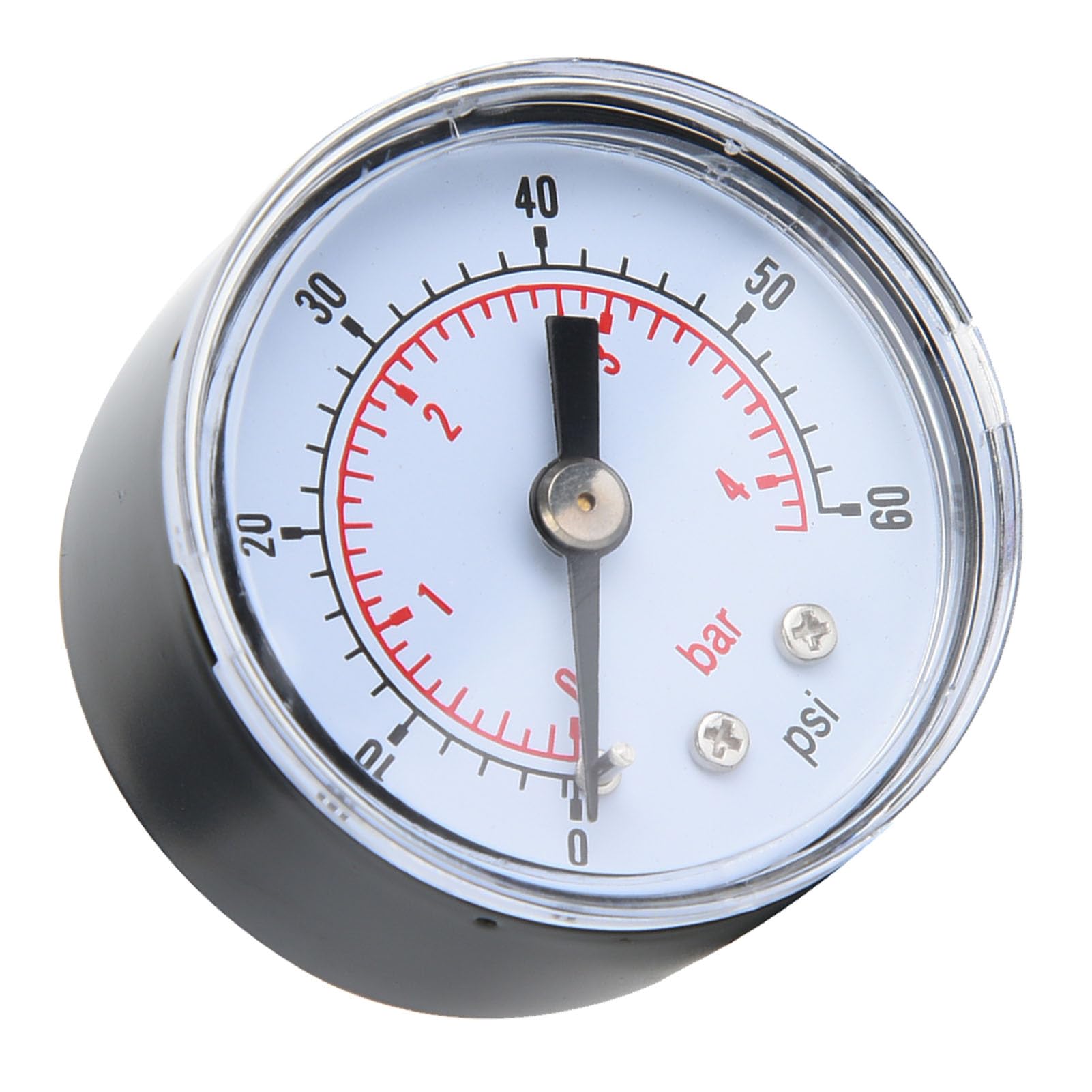 FTVOGUE Manometer Messwerkzeug 1/8 Zoll BSPT Rückanschluss für Luft-Öl-Wasser-Messung (0-60psi, 0-4bar)