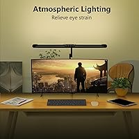 Vista 4 de Micomlan 36W Bright Led Desk Lamp with Clamp, 47 Inches Long Architect Desk Lamp Home Office, Dimmable Table Light with Remote Adjustable Monitor