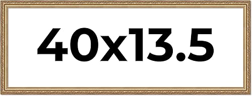 Vista 270 de Poster Palooza Marco de fotos de madera tradicional dorado antiguo de 6 x 18 pulgadas con plexiglás acrílico UV, respaldo de tablero de espuma