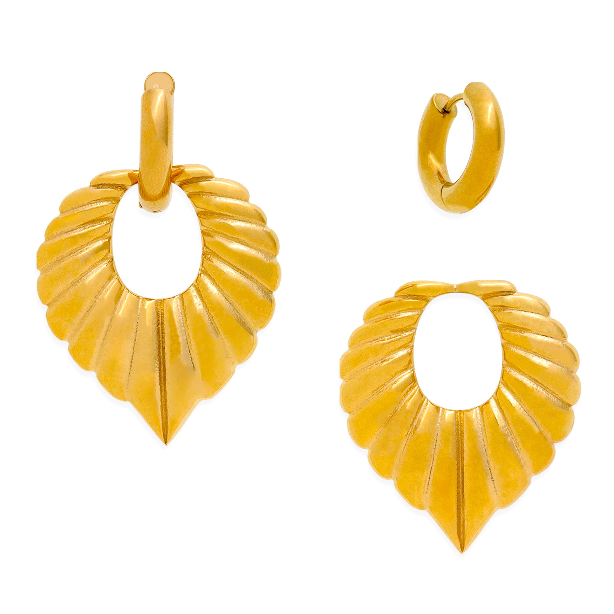 Frigotine Gold Dangle Hoop Earrings for Women, Trendy Sparkly Hypoallergenic Fashion Jewelry Gift for Prom Wedding Party Accessories