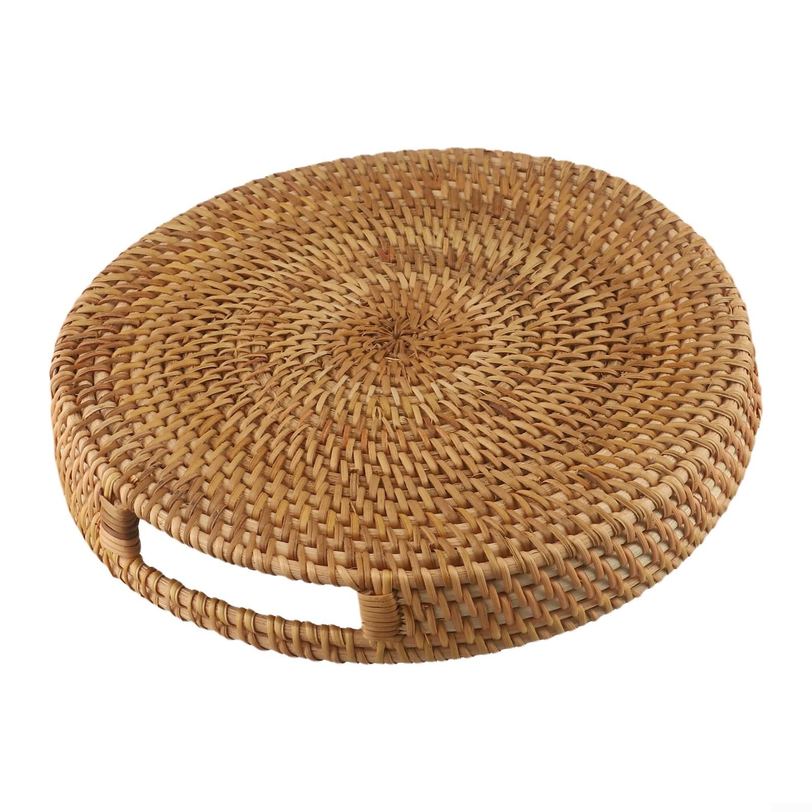 Élégant plateau de service en rotin pour la maison et la cuisine, idéal pour servir des collations, des boissons et des fruits (35 cm)