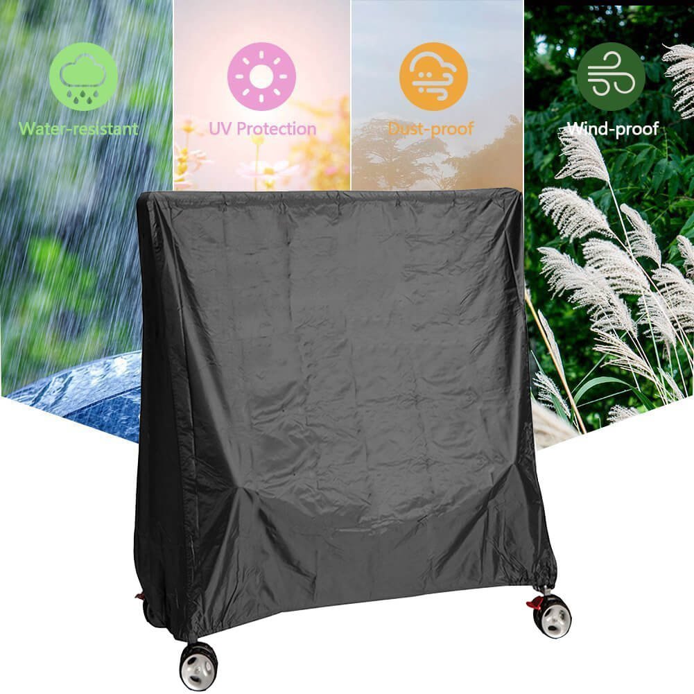 Housse Table Ping Pong, Imperméable et Contre Rayons UV Protection pour Table de Tennis de Table 165×70×185 cm Noir