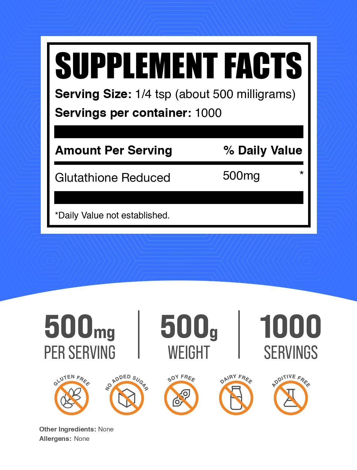 glutathione 500g Amazon.com: BulkSupplements.com Glutathione Reduced Powder - Glutathione  Supplement, Reduced Glutathione Powder