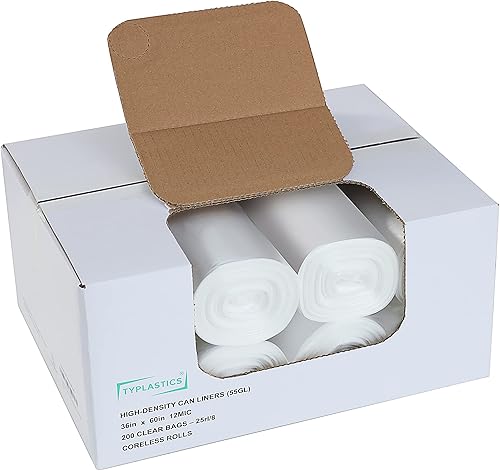 Miniatura 8 de TYPLASTICS Bolsas de basura transparentes HD de 40 a 45 galones, 40 x 48 pulgadas, caja de 250 unidades